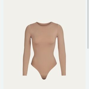 NWT Skims Long Sleeve Beige Nude Bodysuit